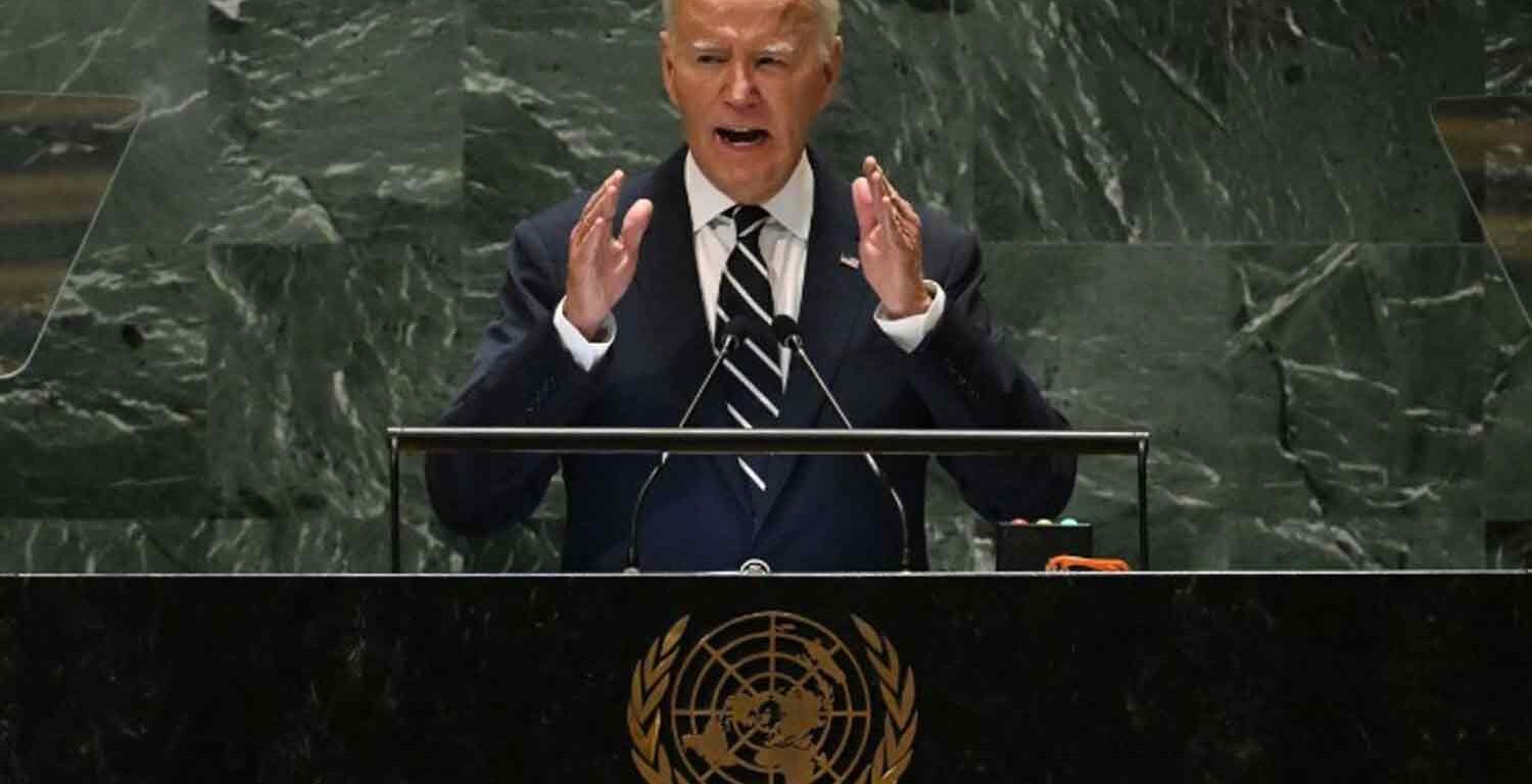 President Joe Biden speaks during the United Nations General Assembly