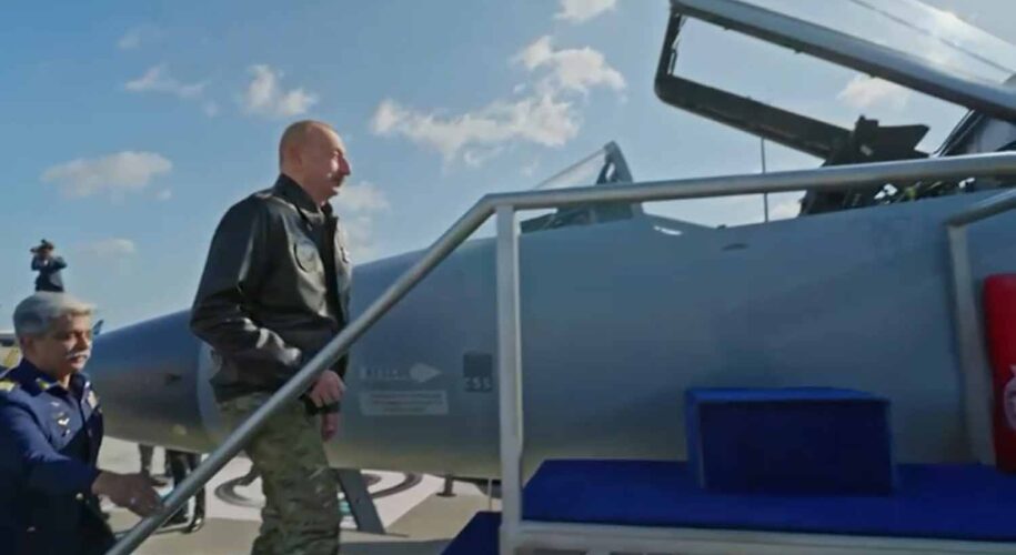 Aliyev toured the static display of the JF-17 Block-III