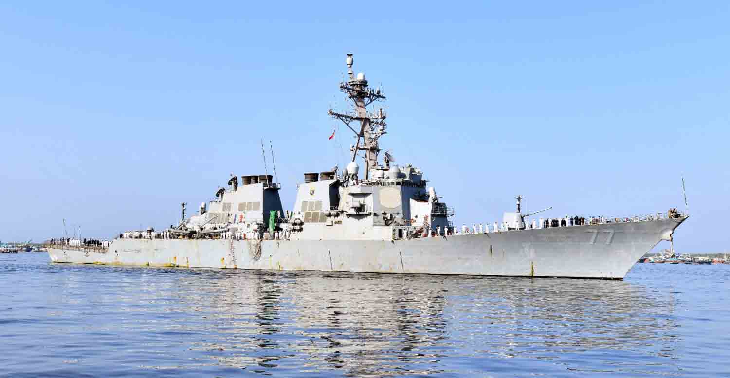 US Navy ship engaged in joint exercises with Pakistan Navy in the Arabian Sea