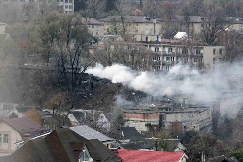 Aftermath of Russian missile strike in Dnipro, Ukraine.