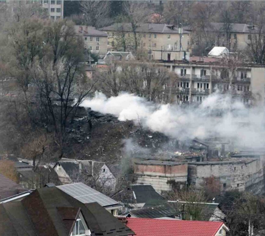 Aftermath of Russian missile strike in Dnipro, Ukraine.