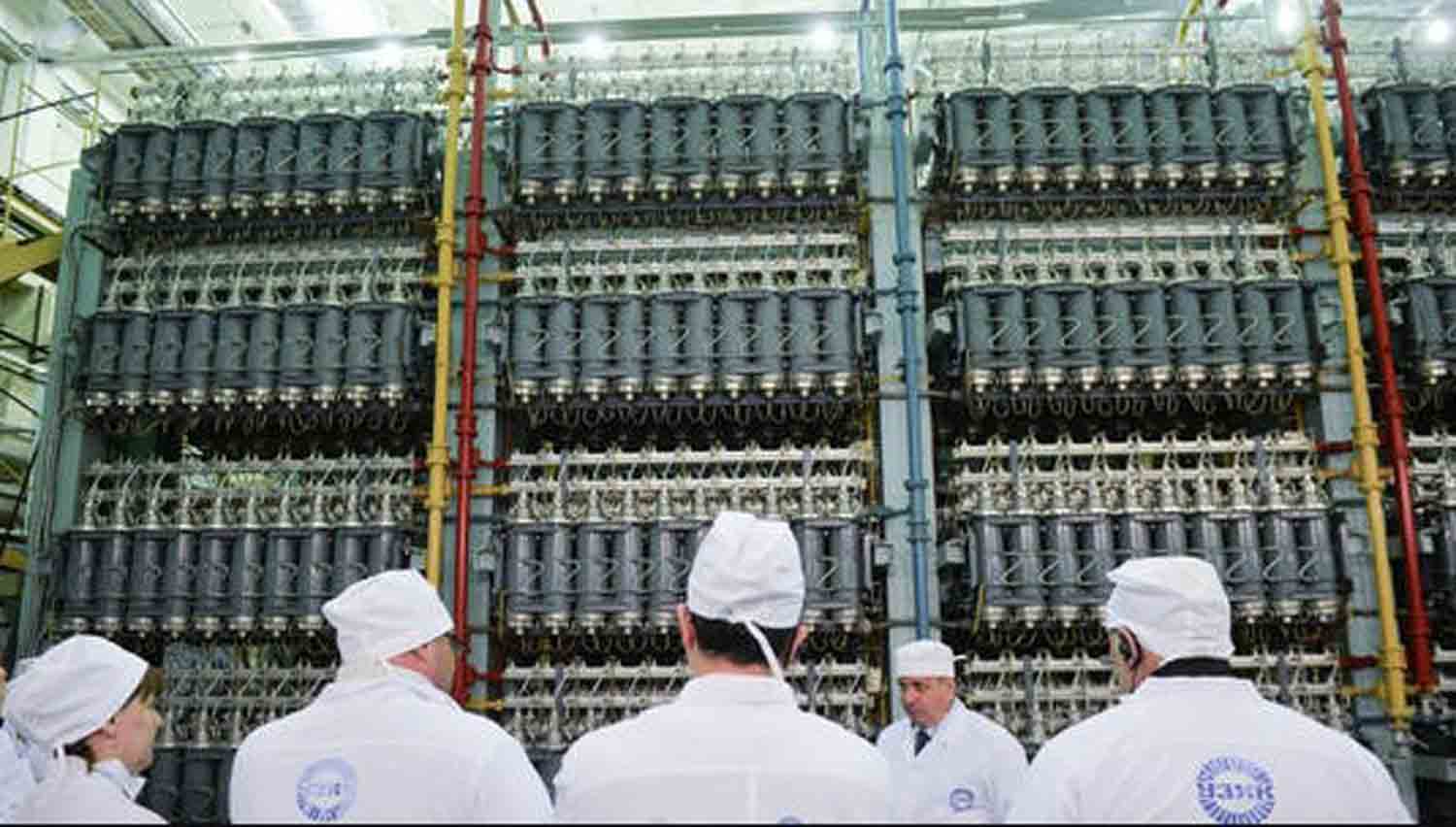 Gas centrifuges for uranium isotope separation at a Rosatom plant in Novouralsk, Russia.