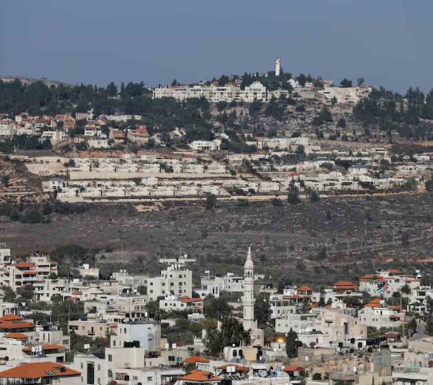 A view of the Israeli settlement Shilo near the Palestinian town of Turmus Ayya near Ramallah, in the Israeli-occupied West Bank.