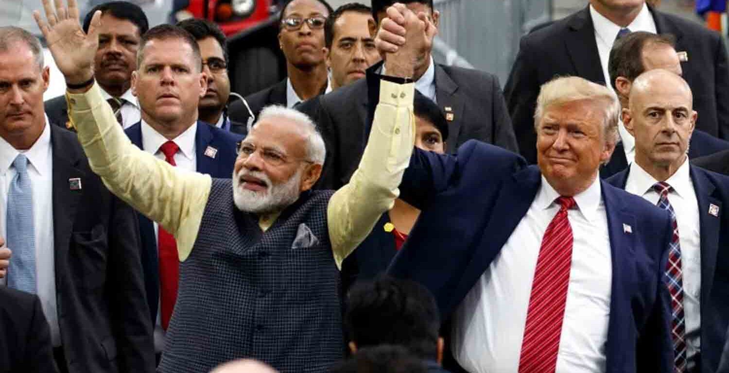 Then-President Donald Trump and Indian Prime Minister Narendra Modi at a joint event on Sunday, September 22, 2019, in Houston, Texas.