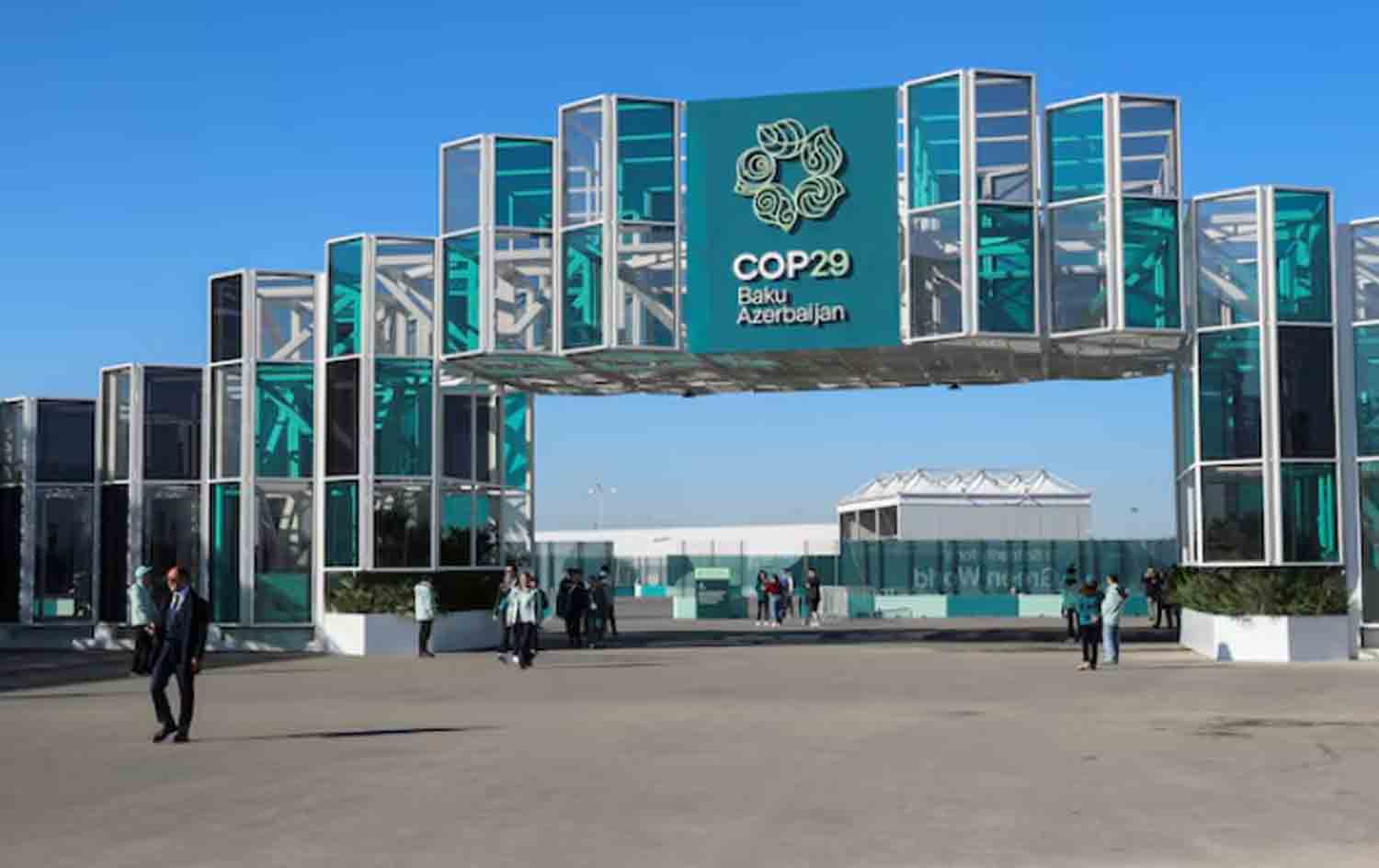 venue-of-the-United-Nations-climate-change-conference A view shows the venue of the United Nations climate change conference, known as COP29, during a media tour ahead of the summit beginning in Baku, Azerbaijan.