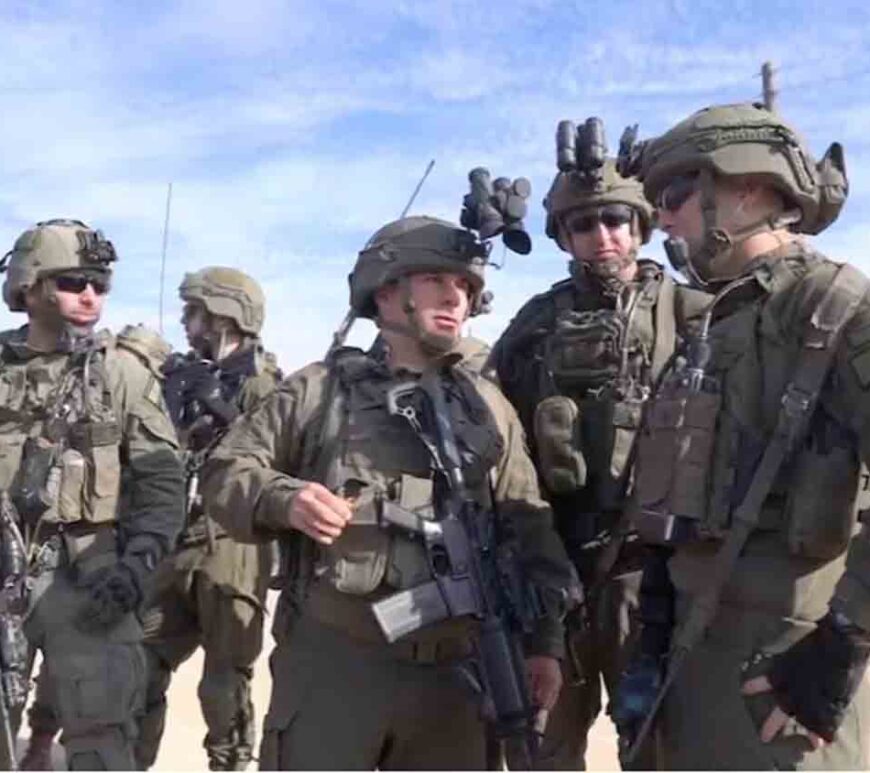 Israeli soldiers operate in a location given as Southern Syria, in this screengrab from a video obtained by Reuters on December 9, 2024.