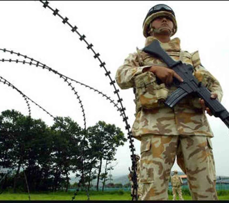 Soldiers conduct military exercises at a base in South Korea.