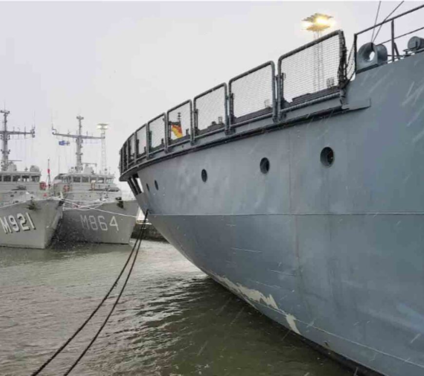 German warship FGS Weilheim and other warships of NATO allies are docked during NATO exercise Freezing Winds 24, led by the Finnish Navy, in the Baltic Sea in Turku, Finland.