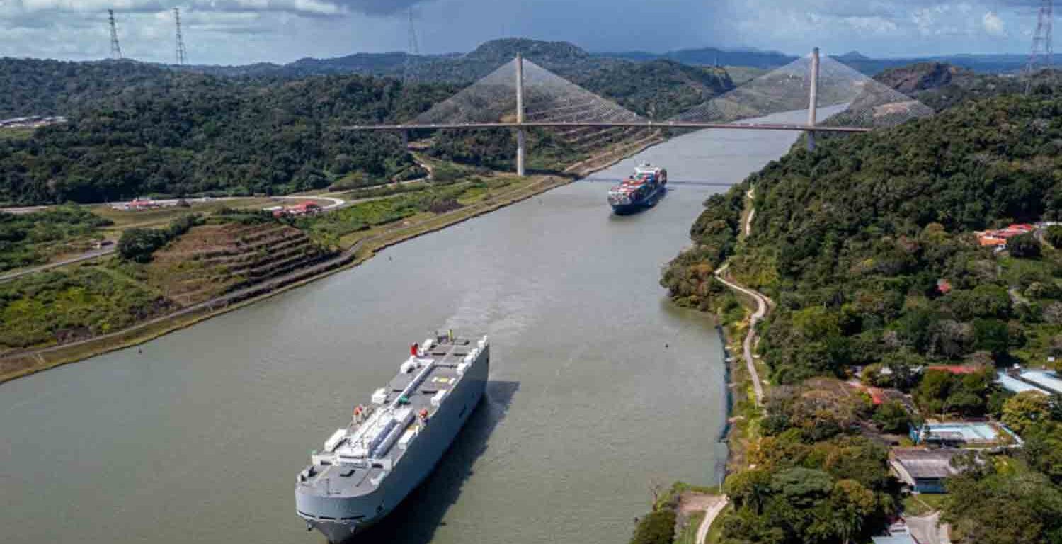 Aerial view of the Panama Canal in the area of Pedro Miguel locks, in Panama City.