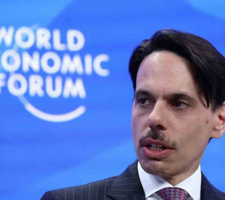 Saudi Arabia's Foreign Minister Faisal bin Farhan Al Saud looks on during the 55th annual meeting of the World Economic Forum (WEF) in Davos, Switzerland.