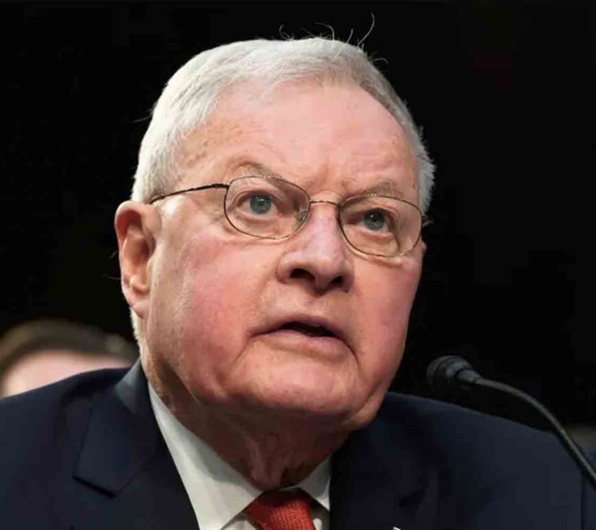 Keith Kellogg during a Senate armed services committee hearing on the conflict in Ukraine.