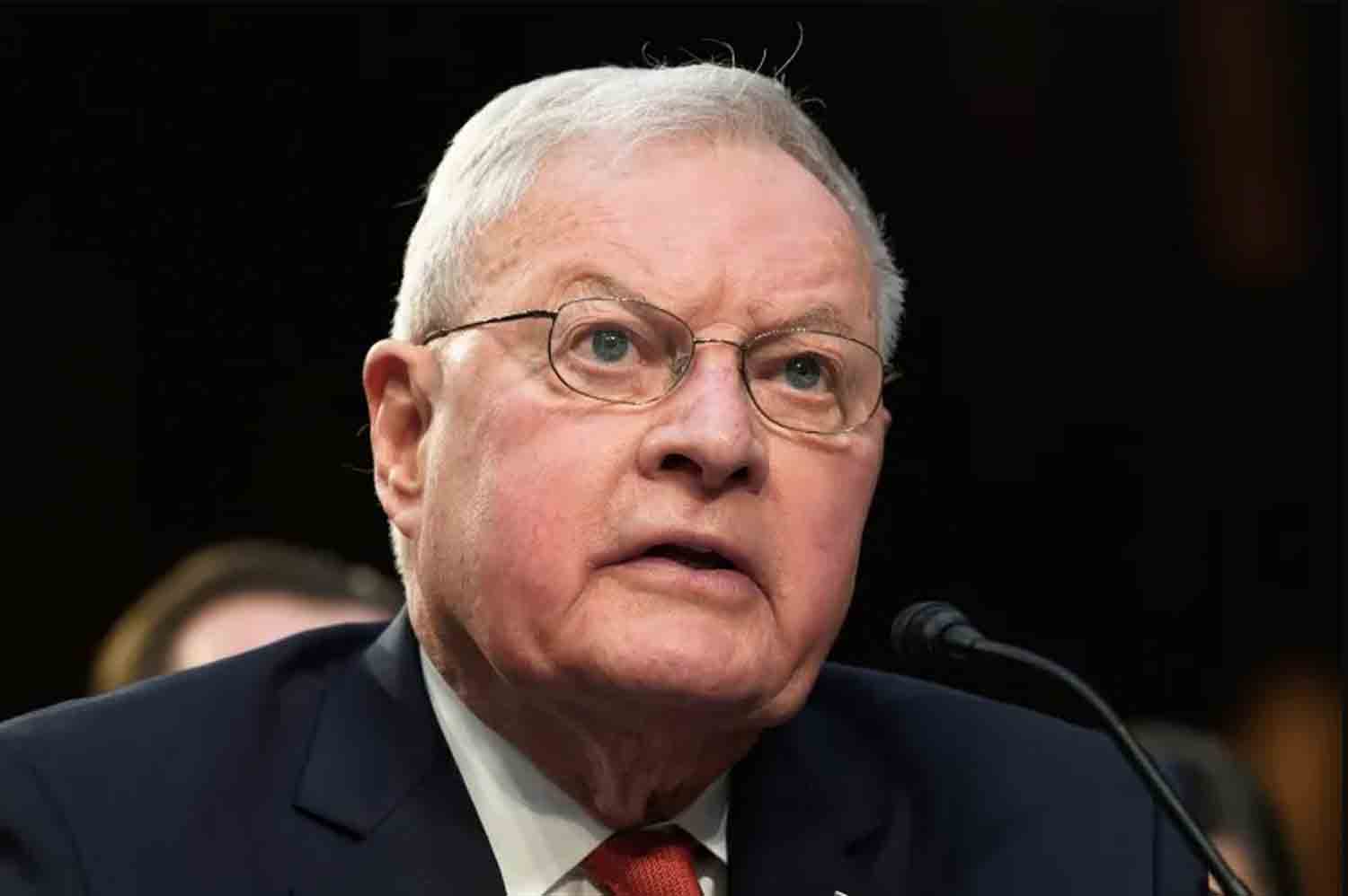 Keith Kellogg during a Senate armed services committee hearing on the conflict in Ukraine.