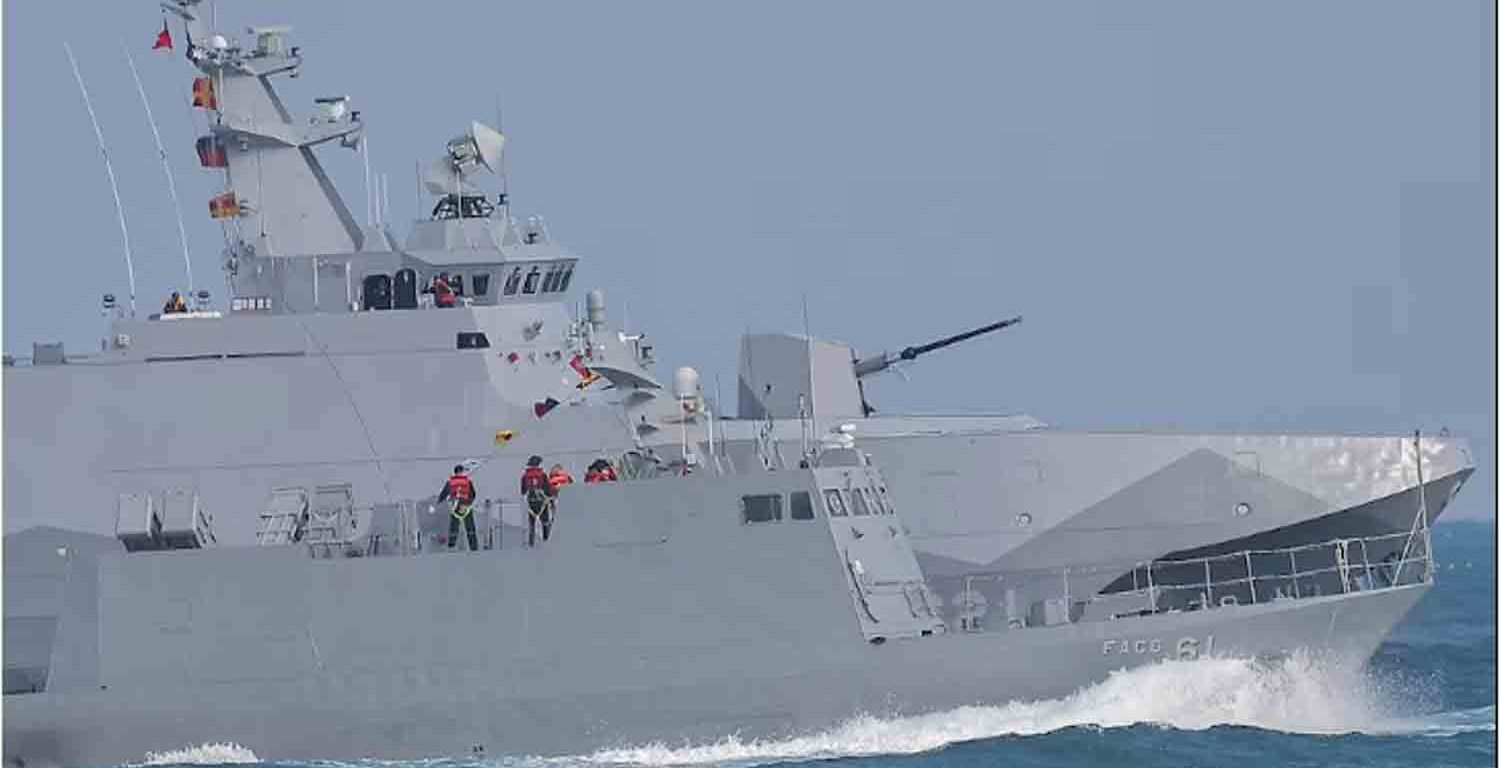 Navy personnel stand on board the Kuang Hua VI-class missile boat and Tuo Chiang-class corvette as the Taiwan military demonstrates combat readiness ahead of the upcoming Lunar New Year holidays as part of an annual exercise in Kaohsiung, Taiwan.