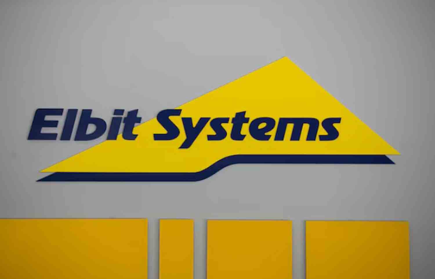 Logo of Israeli defence electronics firm Elbit Systems is seen at their offices in Haifa, Israel.