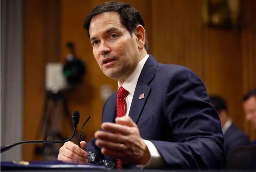 Secretary of State, Sen. Marco Rubio testifies during his Senate Foreign Relations confirmation hearing at Dirksen Senate Office Building.