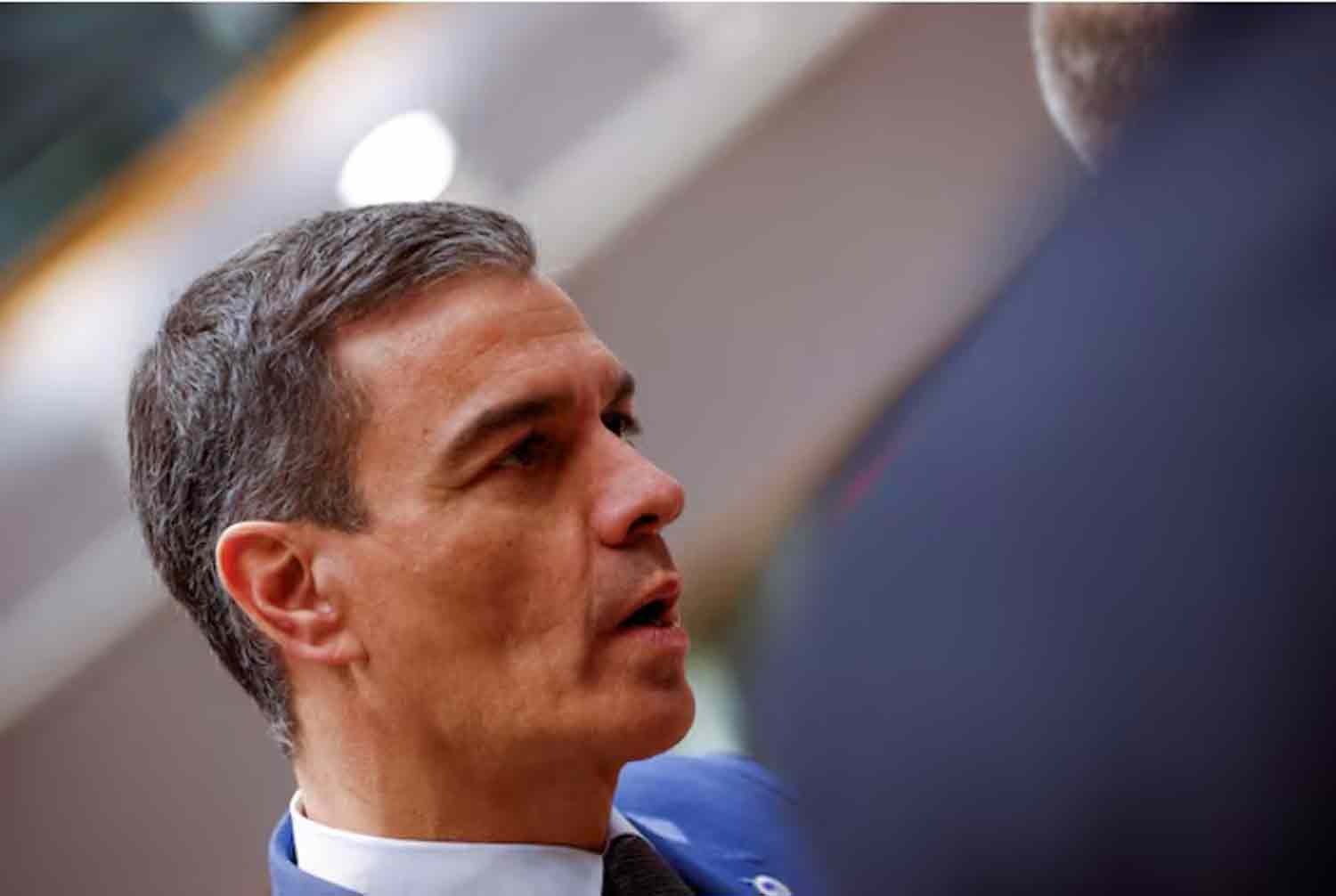 Spanish Prime Minister Pedro Sanchez speaks on the day of a European Union leaders summit in Brussels, Belgium.