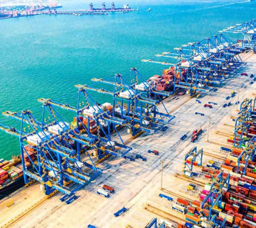 The fully automated container terminal at Qingdao Port of Shandong Port Group is the first of its kind in Asia.