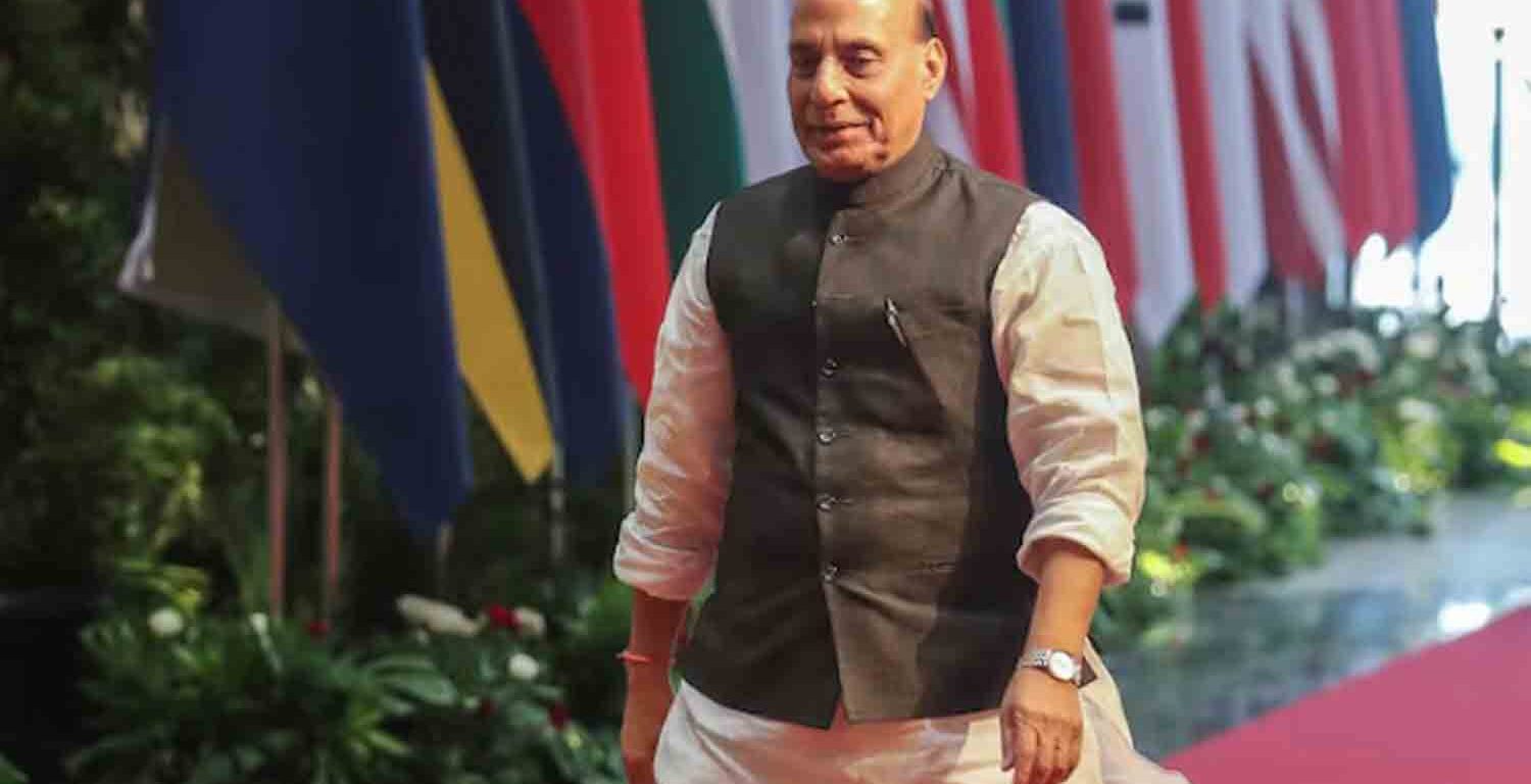 India's Defense Minister Rajnath Singh arrives for the 10th Association of Southeast Asian Nations (ASEAN) Defense Ministers Meeting - Plus in Jakarta, Indonesia.