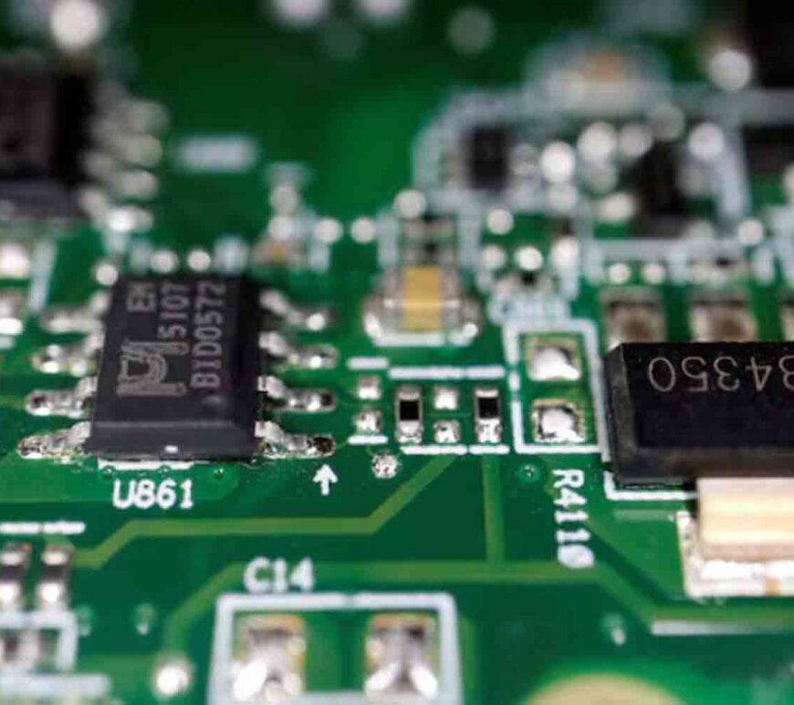 Semiconductor chips are seen on a printed circuit board in this illustration picture.