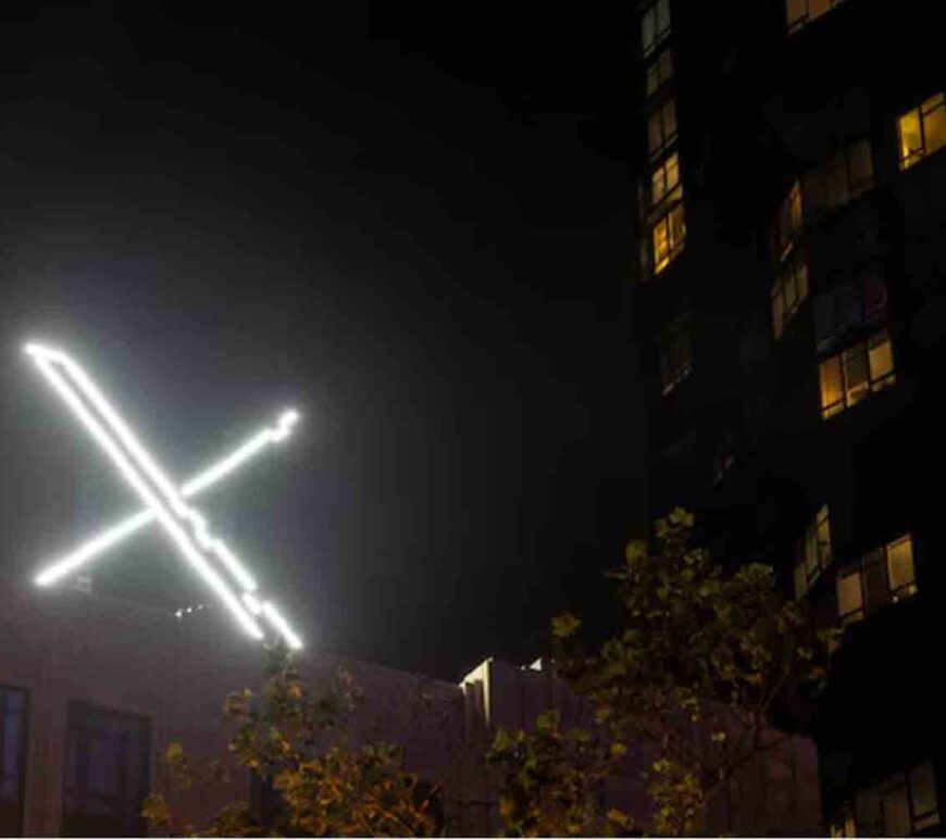 'X' logo is seen on the top of the headquarters of the messaging platform X, formerly known as Twitter, in downtown San Francisco, California, U.S.