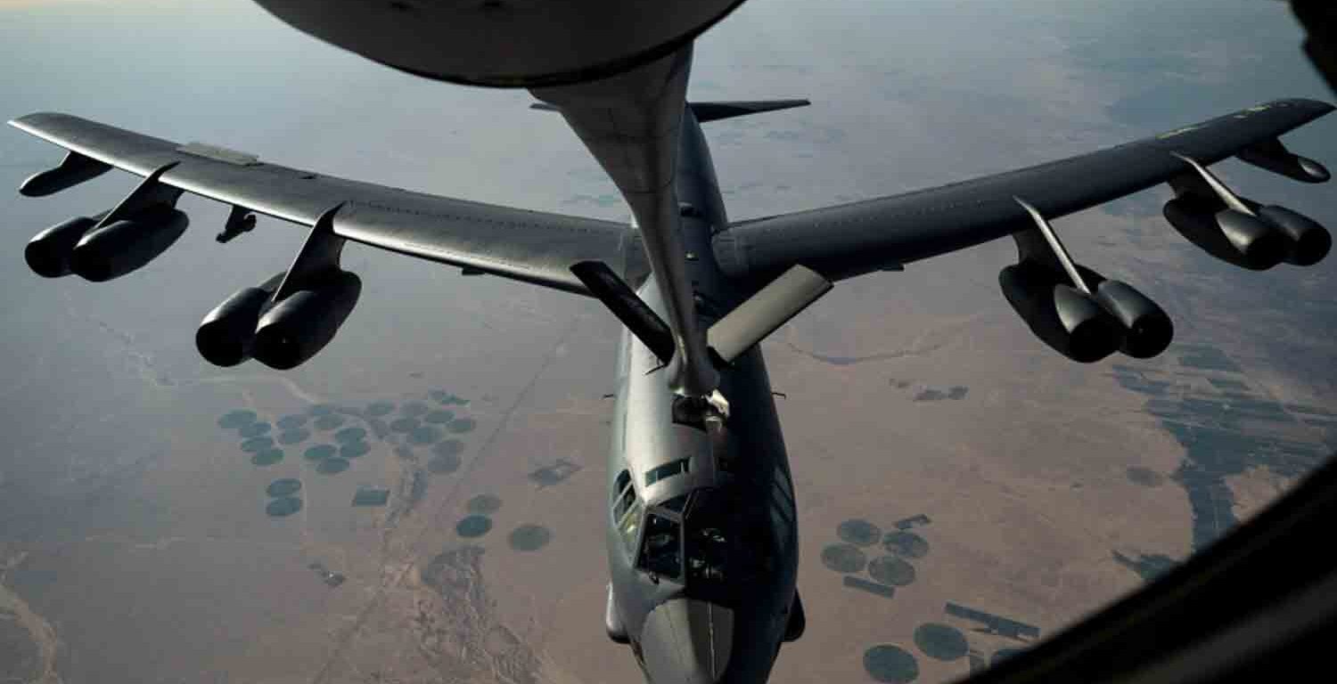 Aircraft air refueling during US Central Command (CENTCOM) Bomber Task Force Mission.