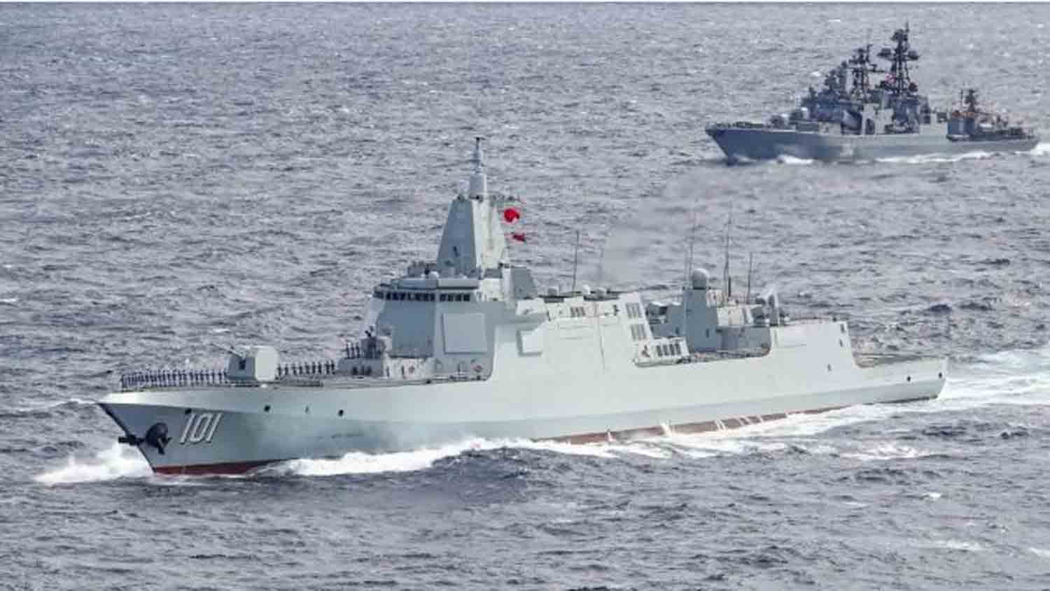 China’s Type 055 ship locks horns with U.S. destroyer armada.