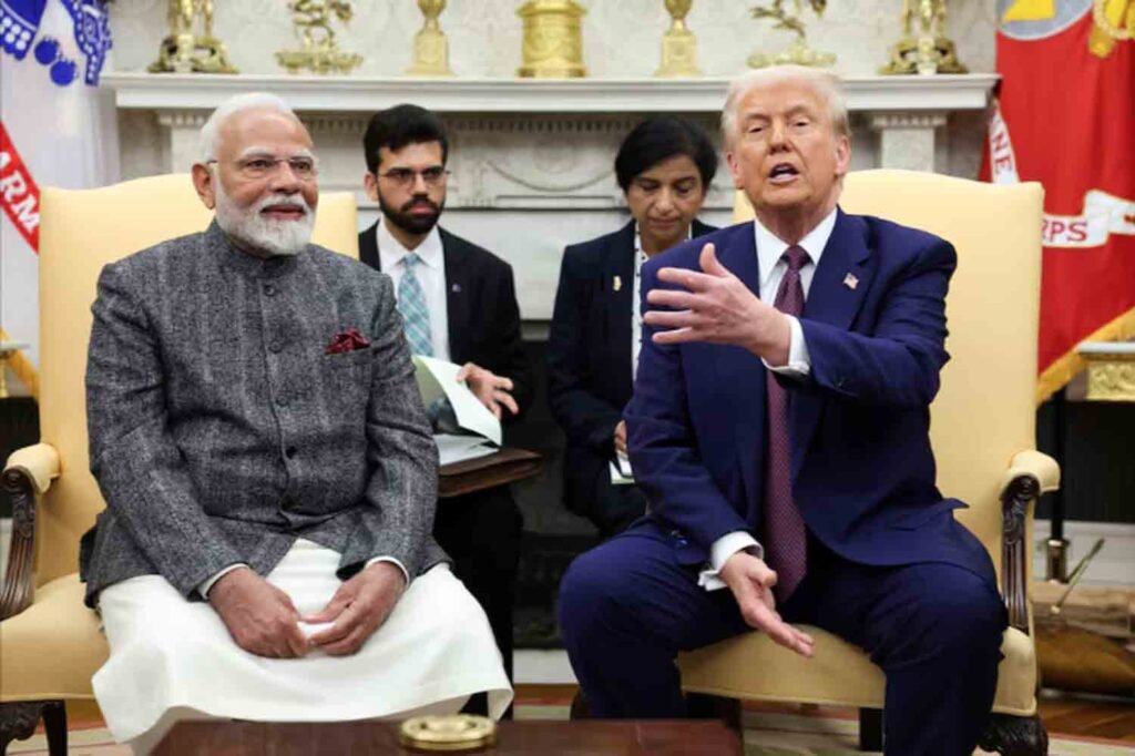U.S. President Donald Trump meets with Indian Prime Minister Narendra Modi at the White House in Washington, D.C.