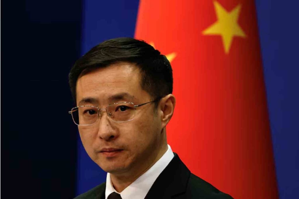 Chinese Foreign Ministry spokesperson Lin Jian attends a press conference in Beijing, China.