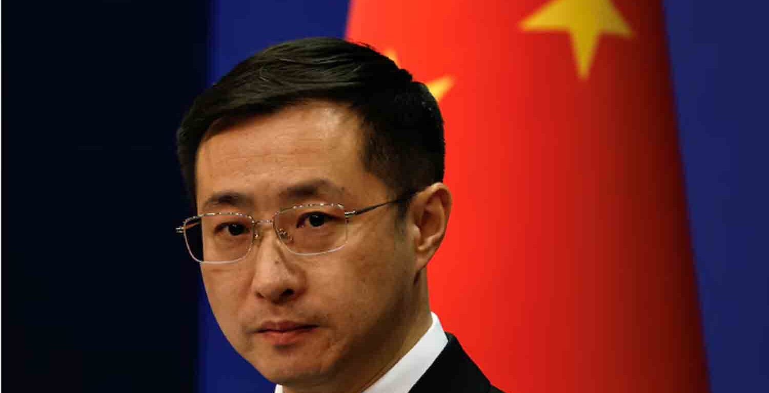 Chinese Foreign Ministry spokesperson Lin Jian attends a press conference in Beijing, China.