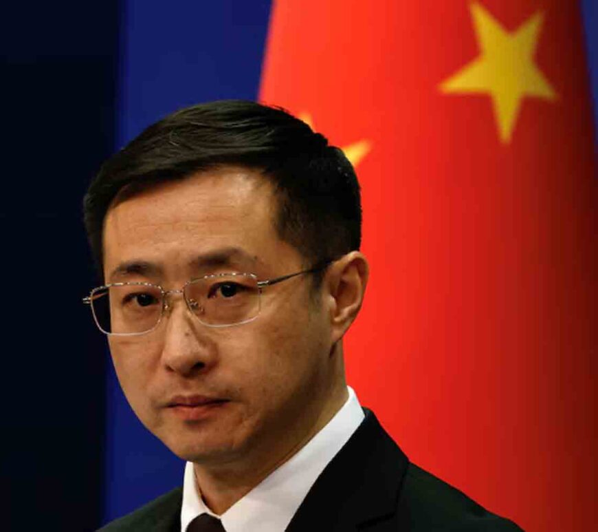 Chinese Foreign Ministry spokesperson Lin Jian attends a press conference in Beijing, China.