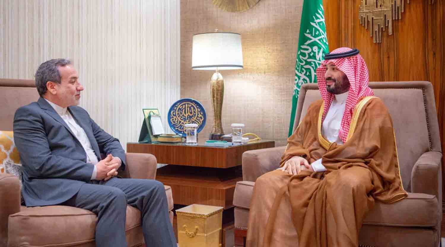 Mohammed-bin-Salman-receives-Iranian-Foreign-Minister-Abbas-Araqchi Saudi Crown Prince Mohammed bin Salman receives Iranian Foreign Minister Abbas Araqchi in Riyadh.