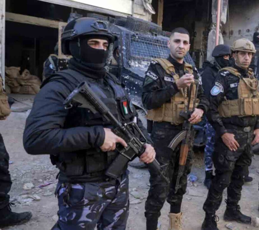 PA security forces deploy in the Jenin camp for Palestinian refugees in the occupied West Bank.