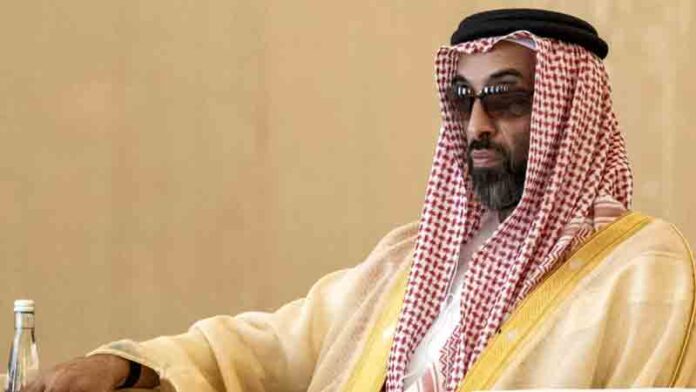 Sheikh Tahnoon bin Zayed al-Nahyan, deputy ruler of Abu Dhabi and UAE national security advisor, attending a reception for India's prime minister and delegation at the Presidential Airport in Abu Dhabi.