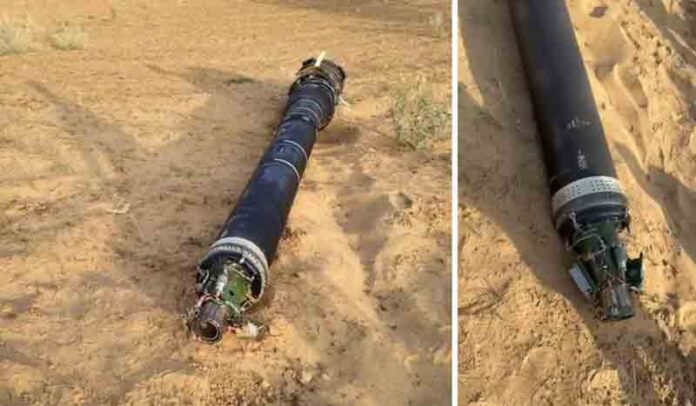 Debris-believed-to-be-from-a-Chinese-made-HQ-9-surface-to-air-missile Debris believed to be from a Chinese-made HQ-9 surface-to-air missile was found in the Indian state of Rajasthan.