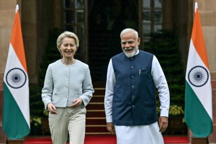 European Commission President Ursula von der Leyen with India's Prime Minister Narendra Modi European Commission President Ursula von der Leyen with India's Prime Minister Narendra Modi