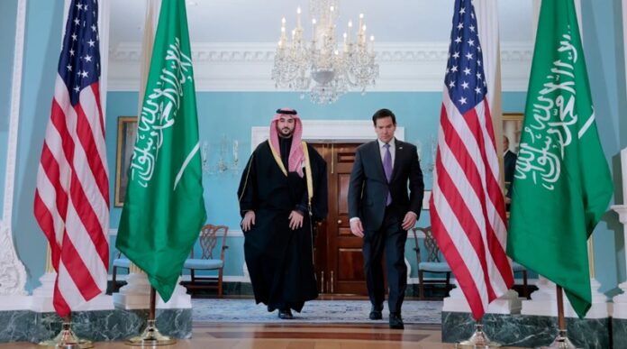 Prince Khalid bin Salman and U.S. Secretary of State Marco Rubio