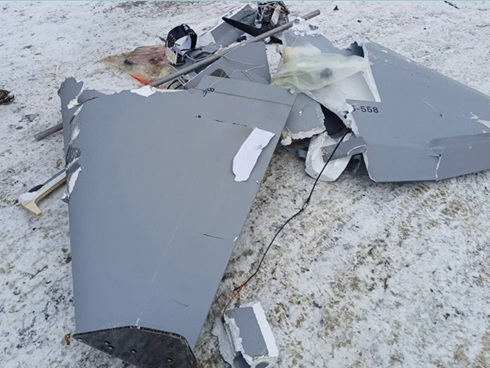 wreckage of the BM-35 drone