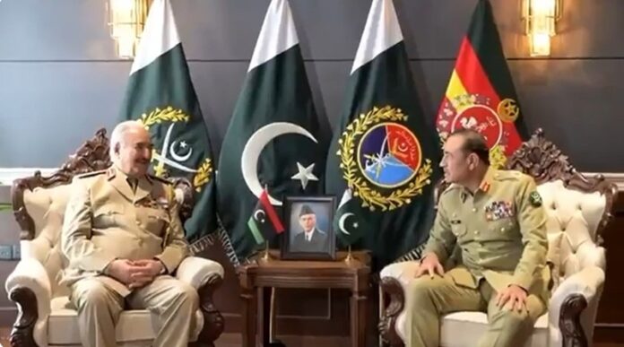 asim munir and libyan gen khalif haftar meeting at ghq