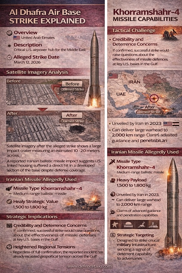 Infographic: Al Dhafra Air Base Strike Explained- Khorramshahr-4 Missile Capabilities