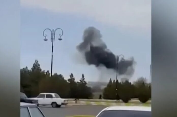 An Iranian drone strikes the terminal building of the airport in Nakhchivan