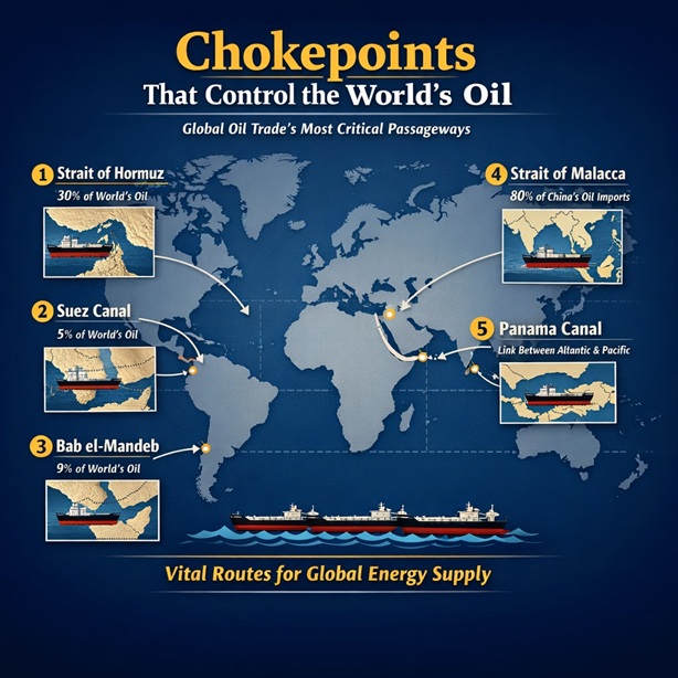 Chokepoints That Control the World’s Oil
