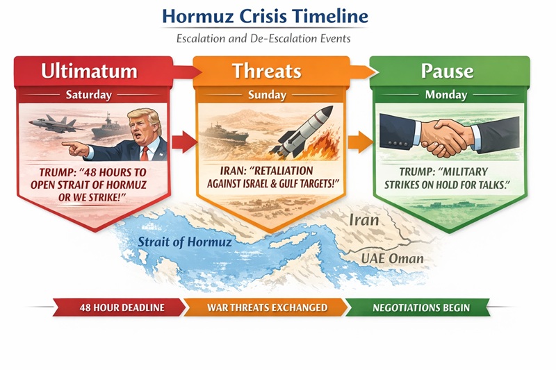 Hormuz Crisis timeline infographic