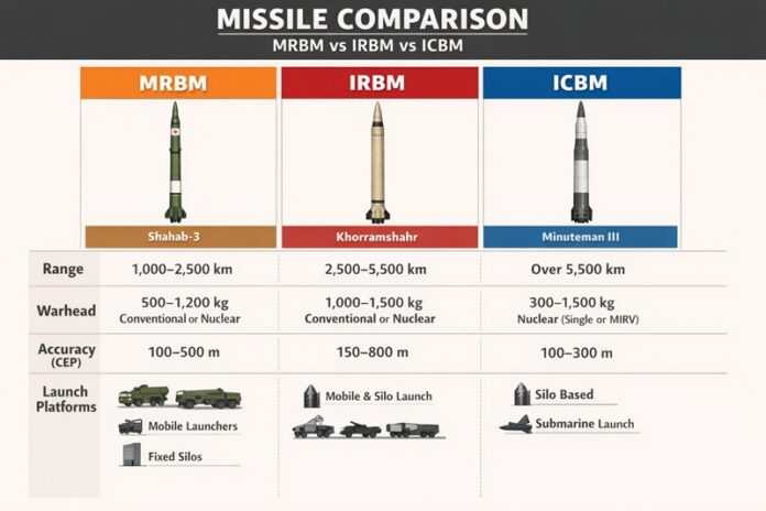 Missile comparison infographic Missile comparison infographic