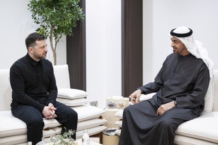 Mohamed bin Zayed Al Nahyan meets with Volodymyr Zelenskyy Mohamed bin Zayed Al Nahyan meets with Volodymyr Zelenskyy