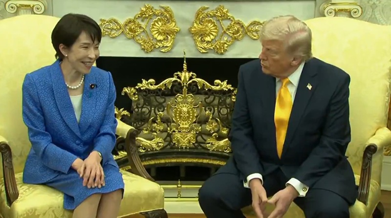President Donald Trump and Japanese Prime Minister Sanae Takaichi met in the Oval Office