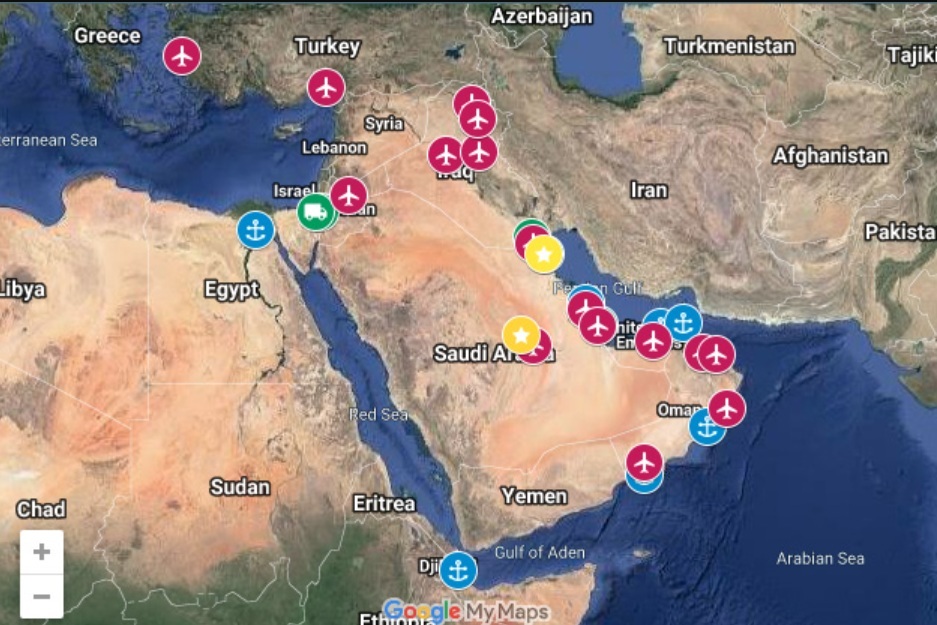 U.S. Bases in the Middle East
