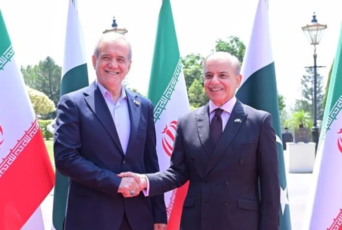 shahbaz sharif with masoud pezeshkian