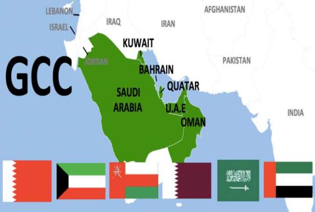 the map of Gulf Cooperation Council ( GCC) countries