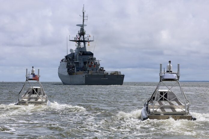 CTF 66 Conducts Autonomous Systems Demonstration During Obangame Express 2026 Global Autonomous Reconnaissance Crafts (GARC) participate in a live robotic and autonomous systems (RAS) demonstration with Commander, Task Force (CTF) 66 during Exercise Obangame Express 2026 in Douala, Cameroon. Obangame Express is one of three regional maritime exercises led by US Navy as part of a comprehensive strategy to provide collaborative opportunities to African forces and international partners to address maritime security concerns.