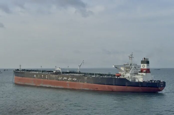 Iran supertanker NASHA Iran's supertanker is heading towards Kharg Island. Iran is transferring its oil to tankers after running out of storage capacity following the US Navy's blockade of Iran. Tensions are rising after the deadlock in the Islam talks.